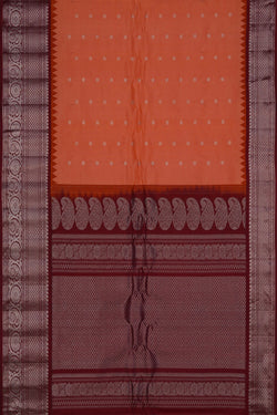 Image of Gadwal Silk Peach Saree