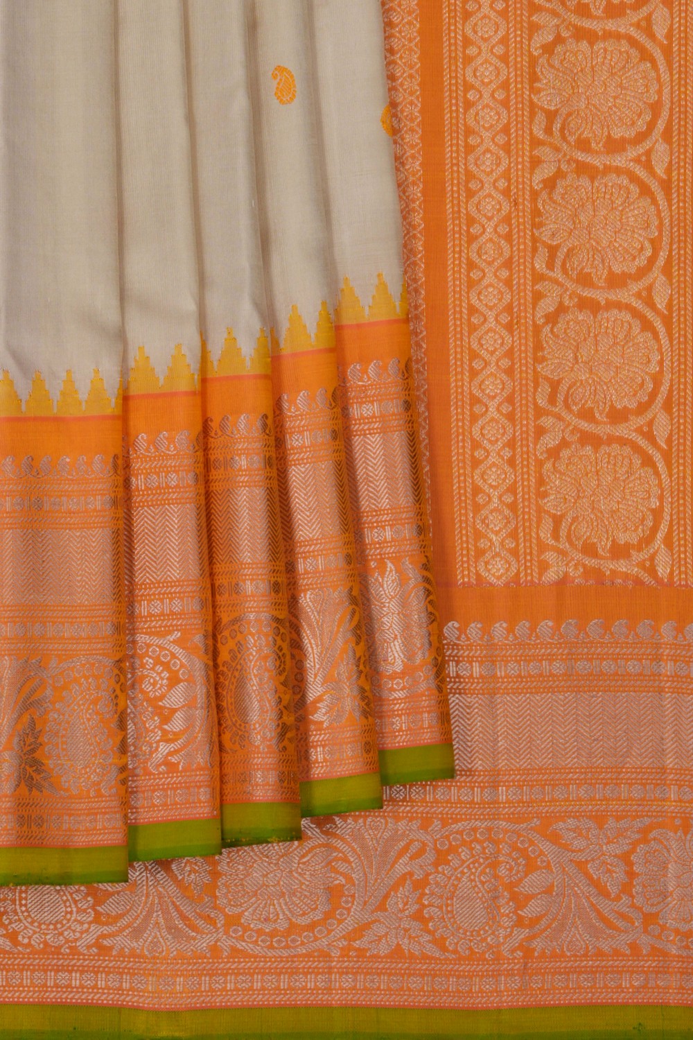 Image of Gadwal Silk Classy Beige Saree