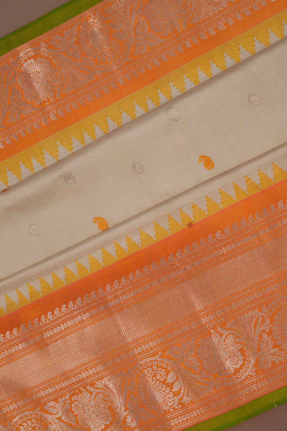 Image of Gadwal Silk Classy Beige Saree