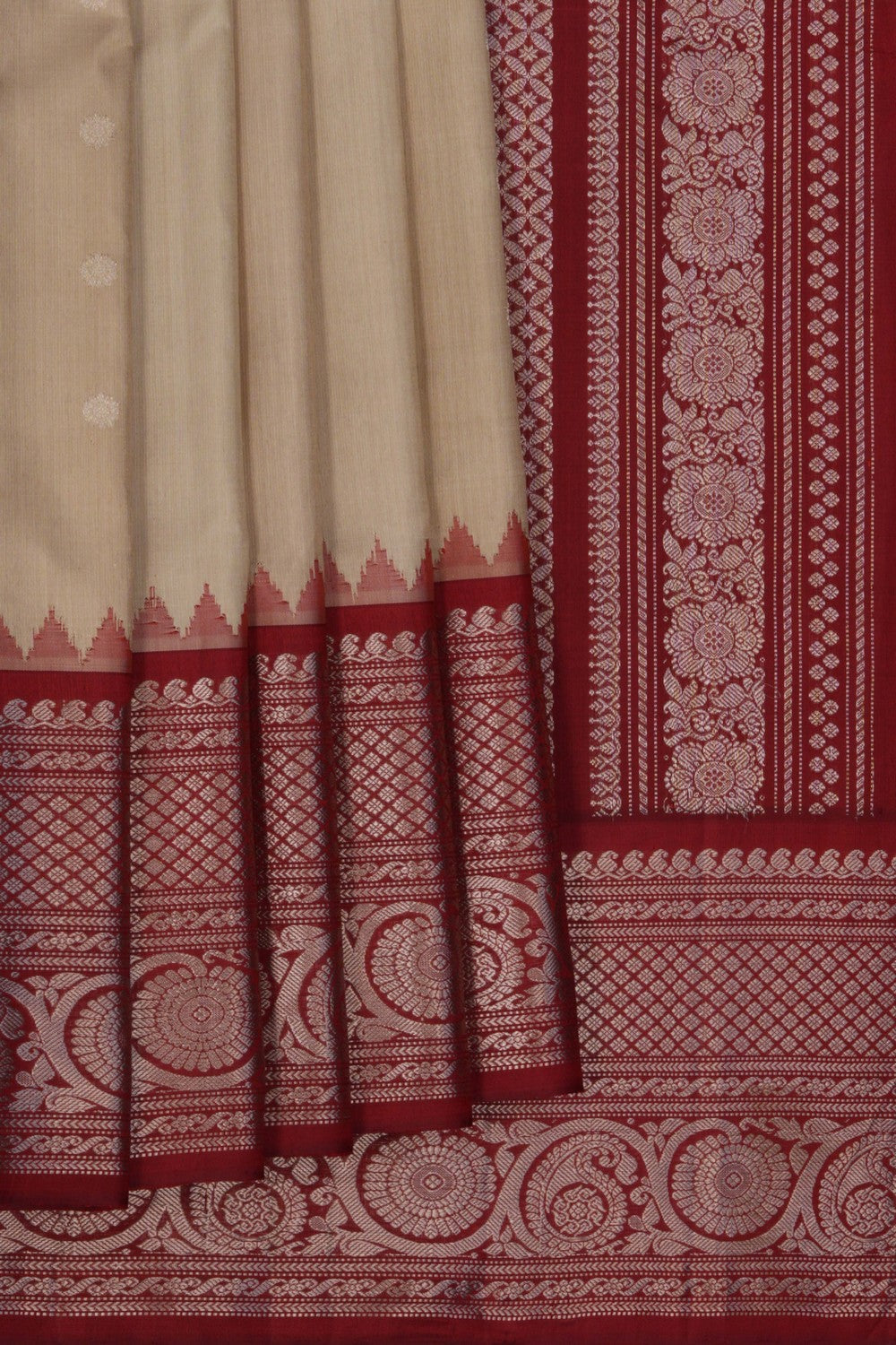 Image of Gadwal Silk Classy Beige Saree