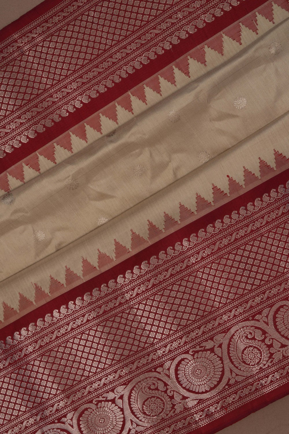 Image of Gadwal Silk Classy Beige Saree