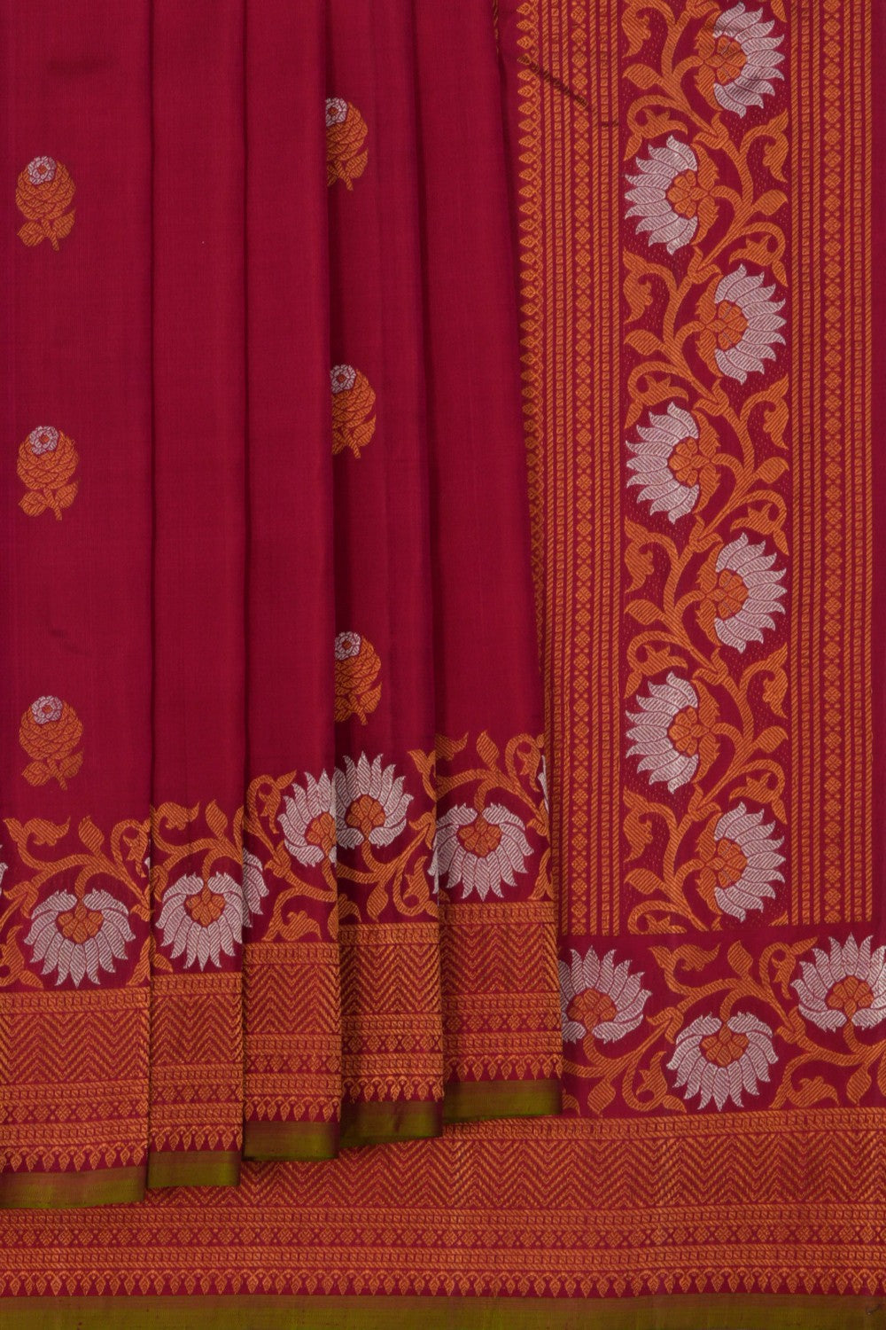 Image of Gadwal Silk Pink Saree