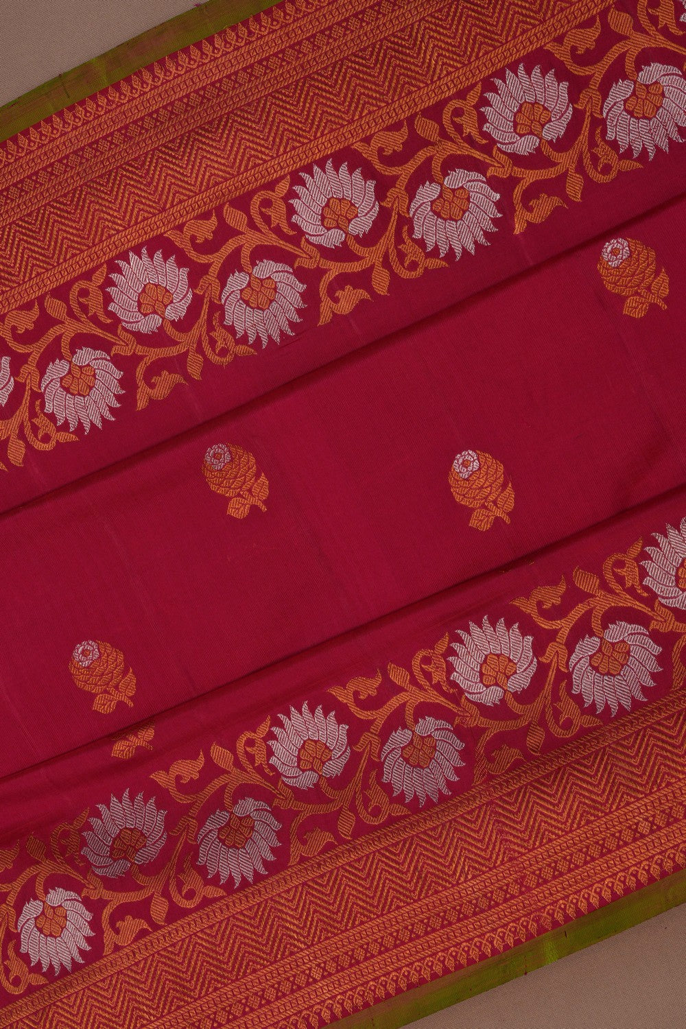 Image of Gadwal Silk Pink Saree