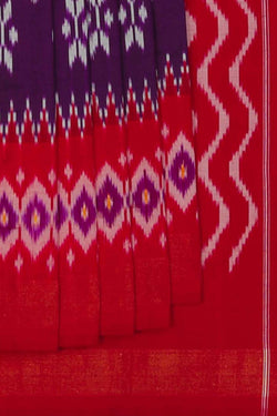 Image of Pochampally Ikat Silk Violet Saree