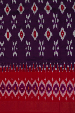 Image of Pochampally Ikat Silk Violet Saree