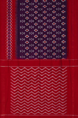 Image of Pochampally Ikat Silk Violet Saree