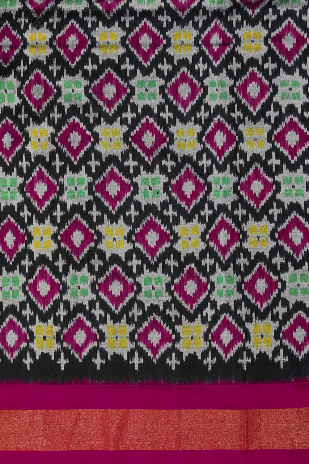 Pochampally Ikat Silk Black Saree