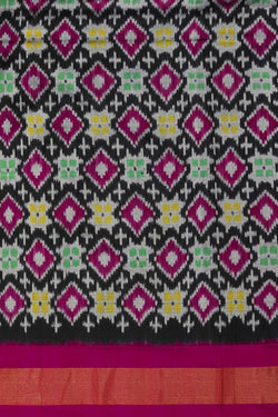 Image of Pochampally Ikat Silk Black Saree