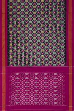 Image of Pochampally Ikat Silk Black Saree