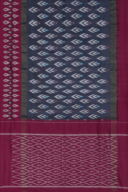 Image of Pochampally Ikat Silk Grey Saree