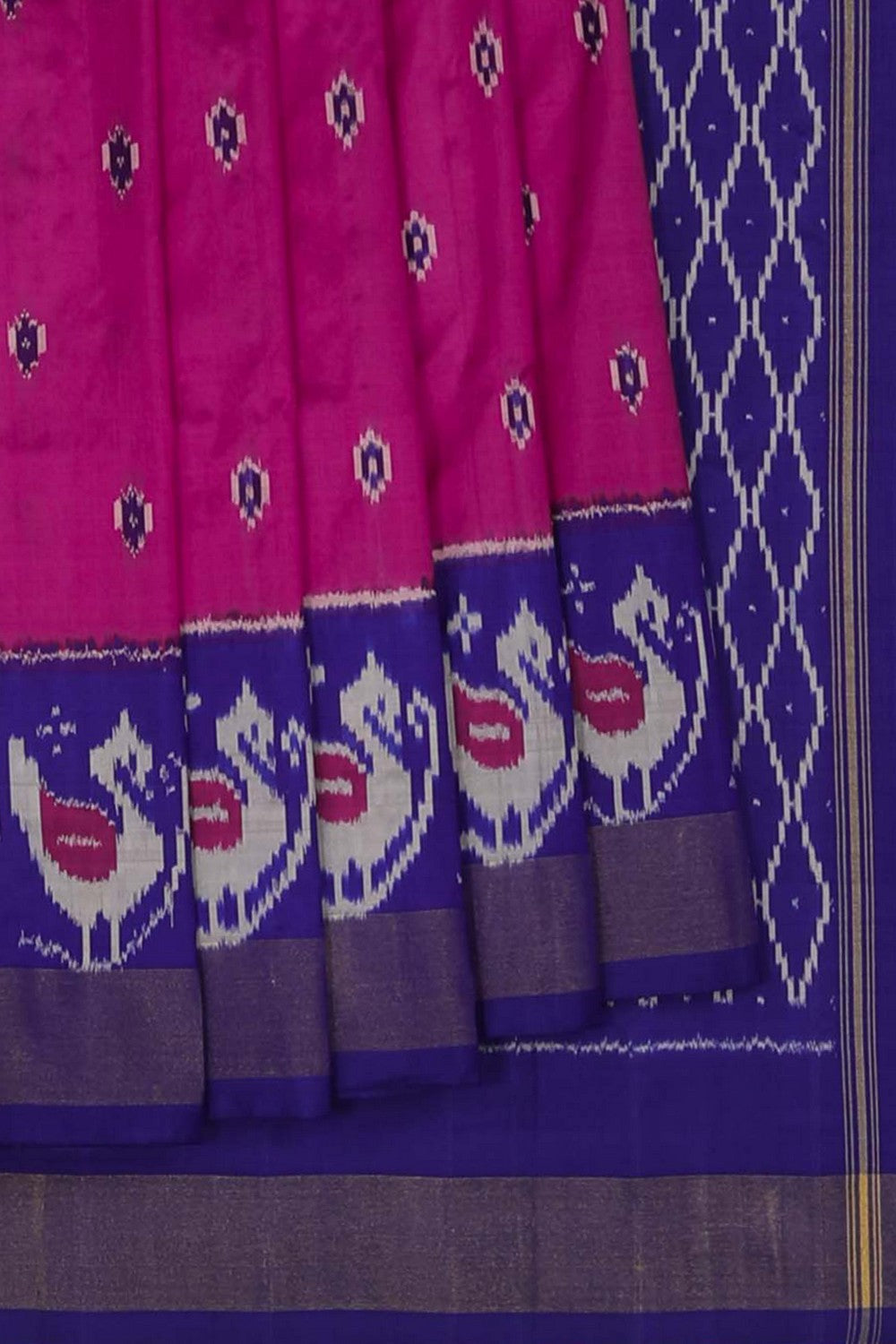 Image of Pochampally Ikat Silk Pink Saree