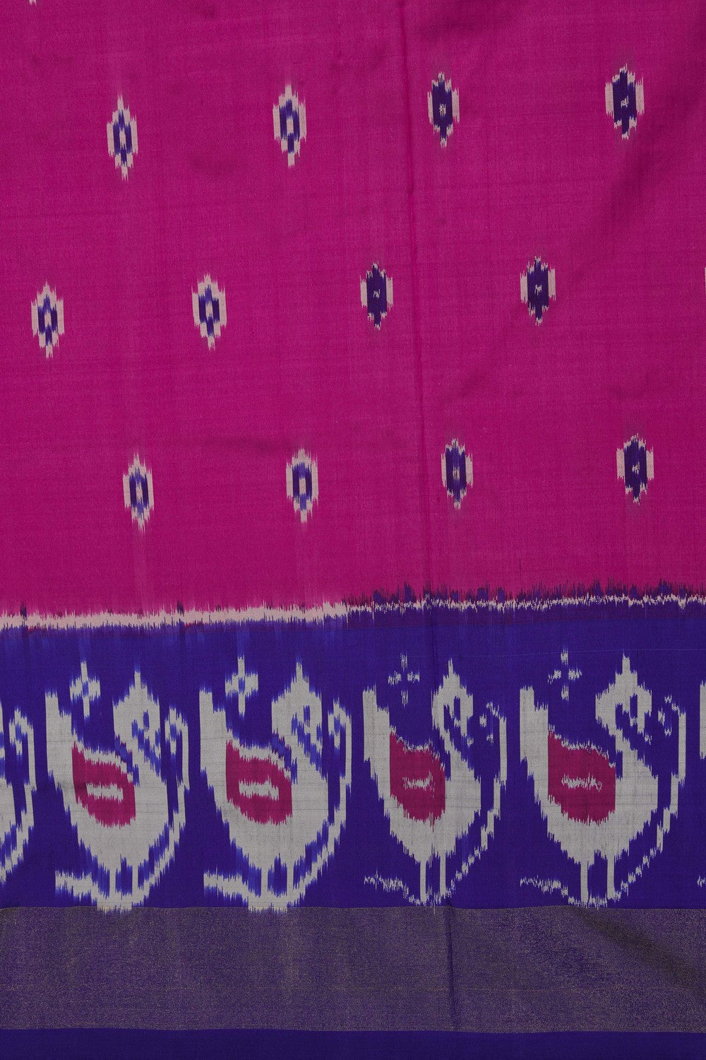 Image of Pochampally Ikat Silk Pink Saree