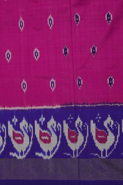 Image of Pochampally Ikat Silk Pink Saree