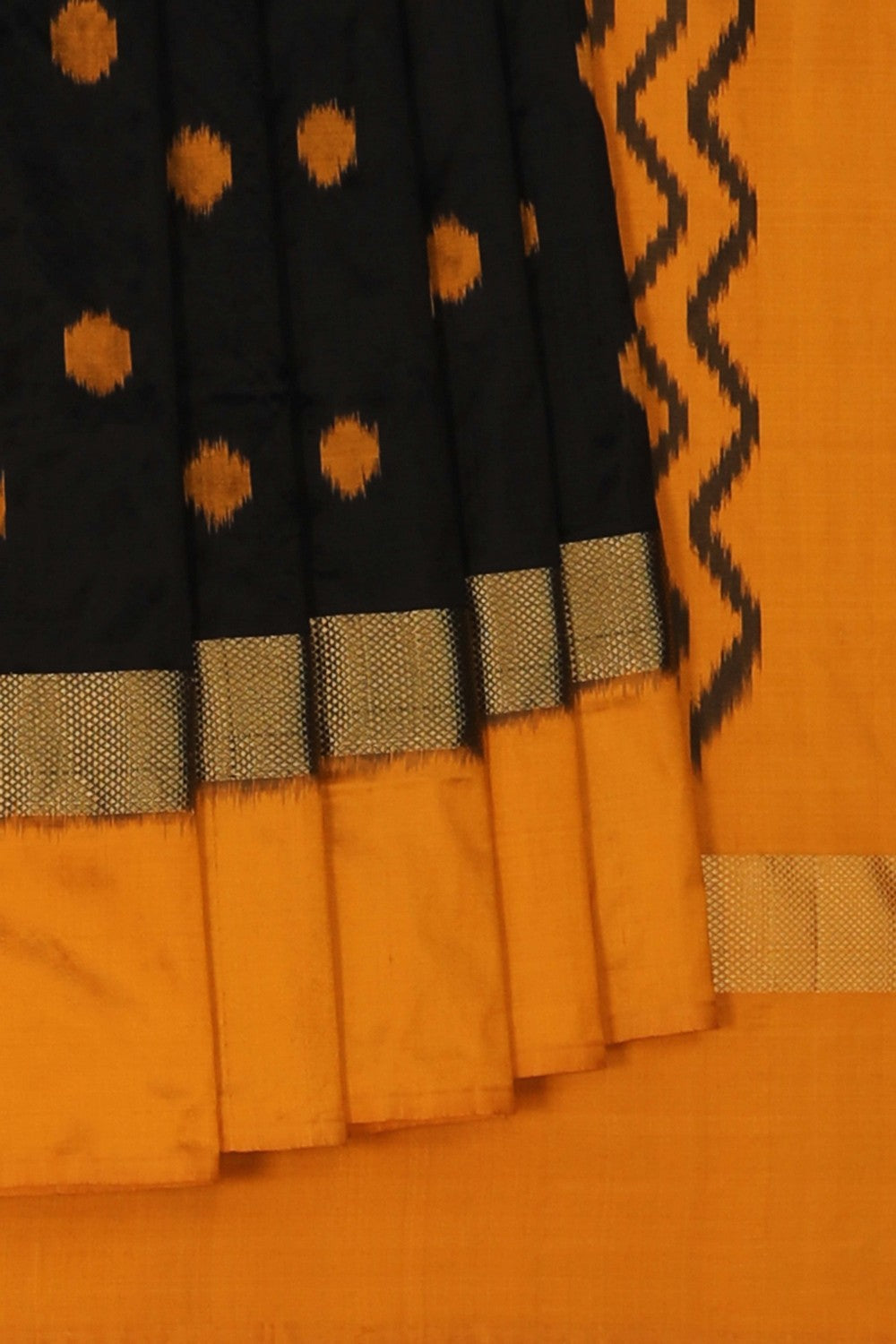Image of Pochampally Ikat Silk Black Saree