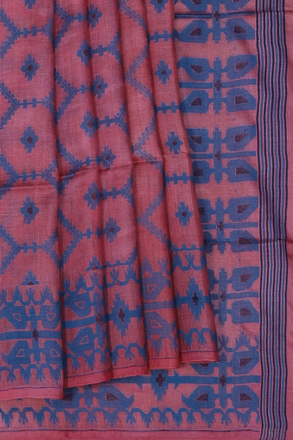 The Dhakai Jamdani Craft Pink Saree
