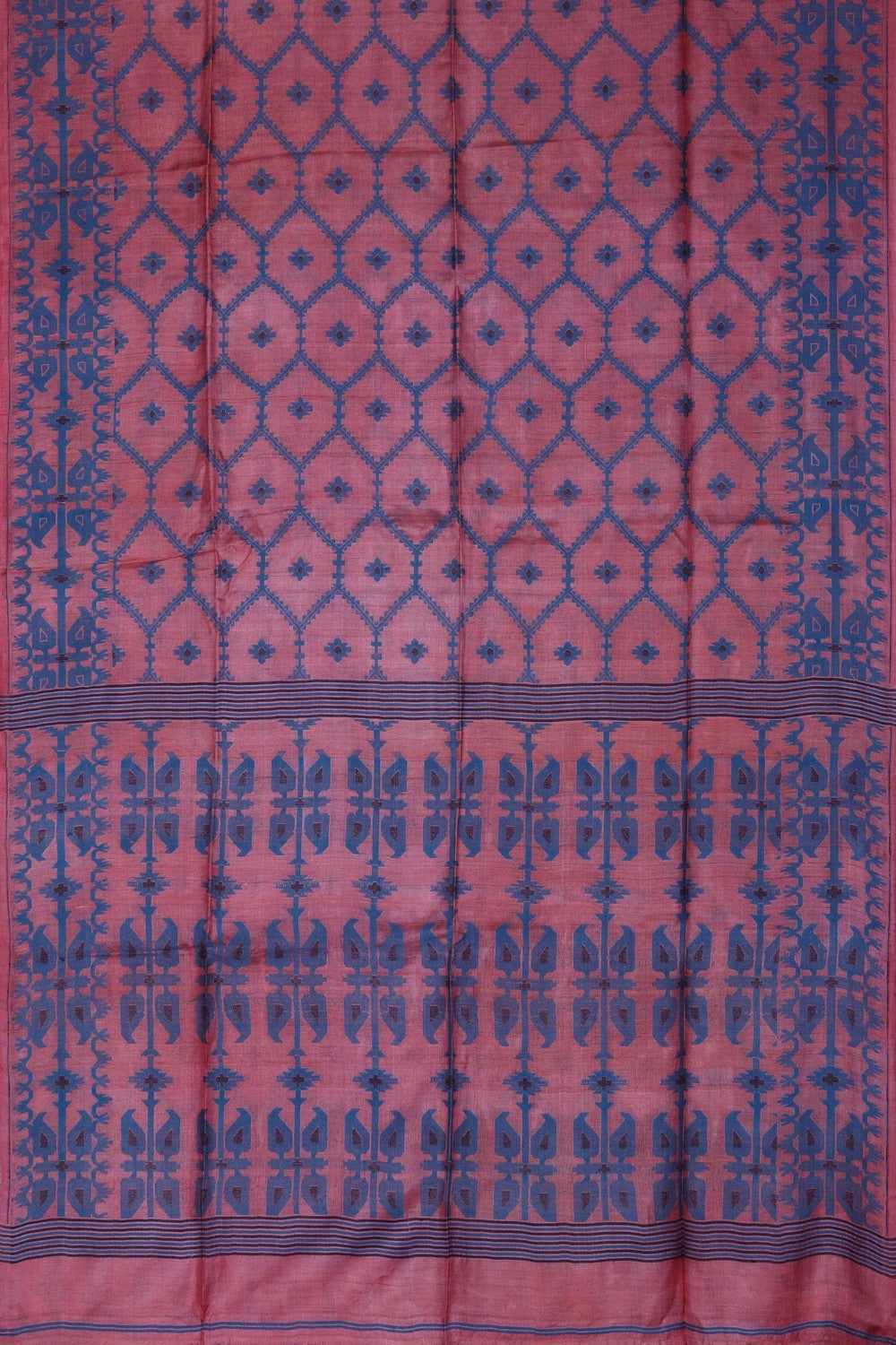 Image of The Dhakai Jamdani Craft Pink Saree