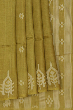 Image of The Dhakai Jamdani Craft Green Saree