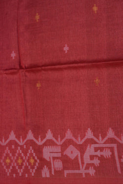 Image of The Dhakai Jamdani Craft Red Saree