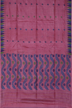 Image of The Dhakai Jamdani Craft Lavender Pink Saree