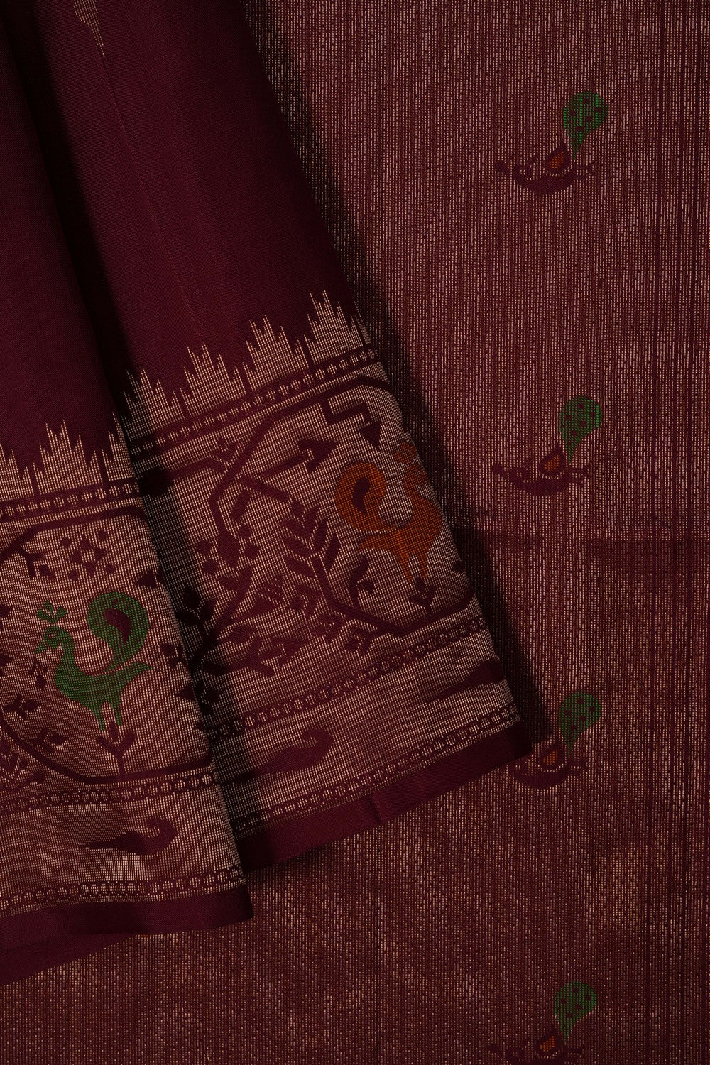South Silk Maroon Saree