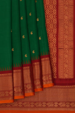Image of Gadwal Silk Green Saree