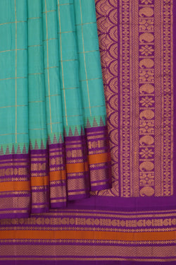 Image of Gadwal Silk Sea Green Saree