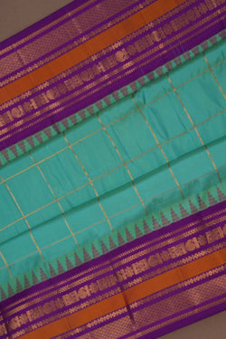 Image of Gadwal Silk Sea Green Saree
