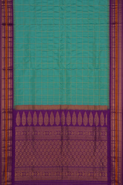 Image of Gadwal Silk Sea Green Saree