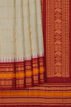 Image of Gadwal Silk Beige Saree