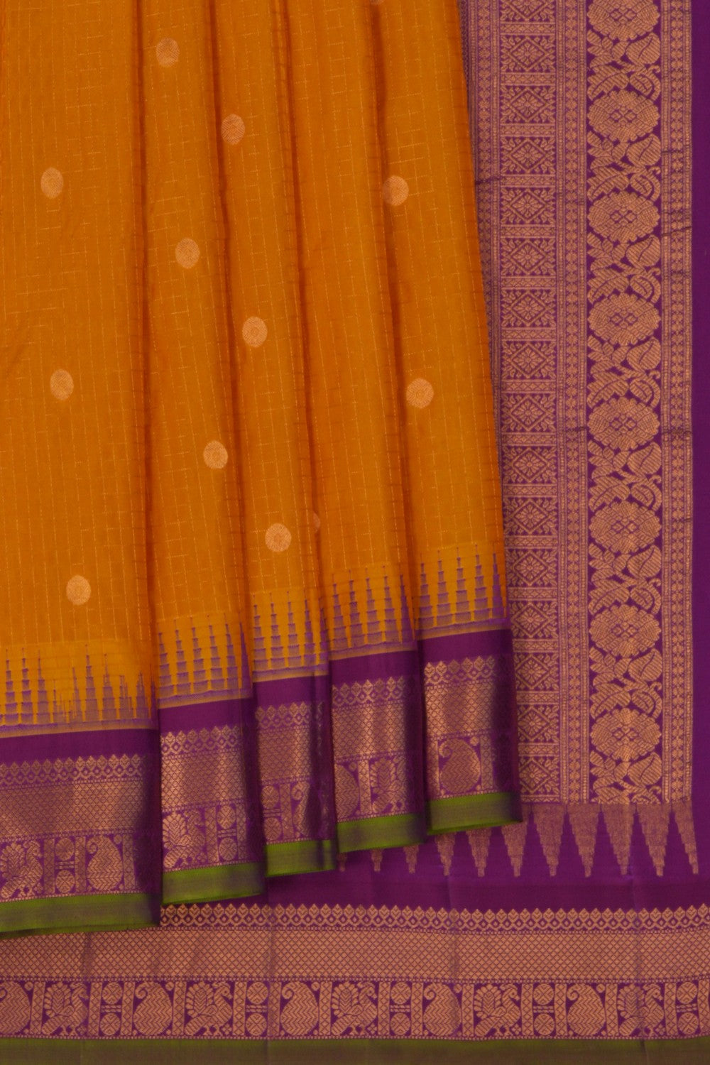 Gadwal Silk Yellow Saree