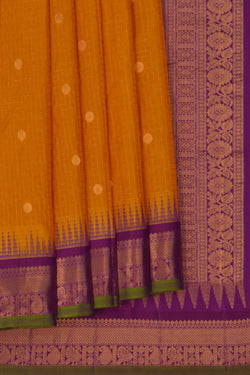 Image of Gadwal Silk Yellow Saree