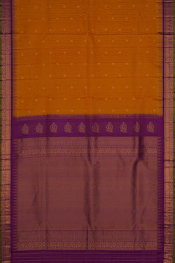 Image of Gadwal Silk Yellow Saree