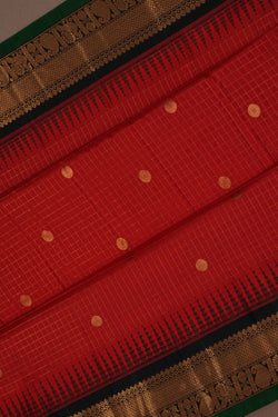 Image of Gadwal Silk Red Saree