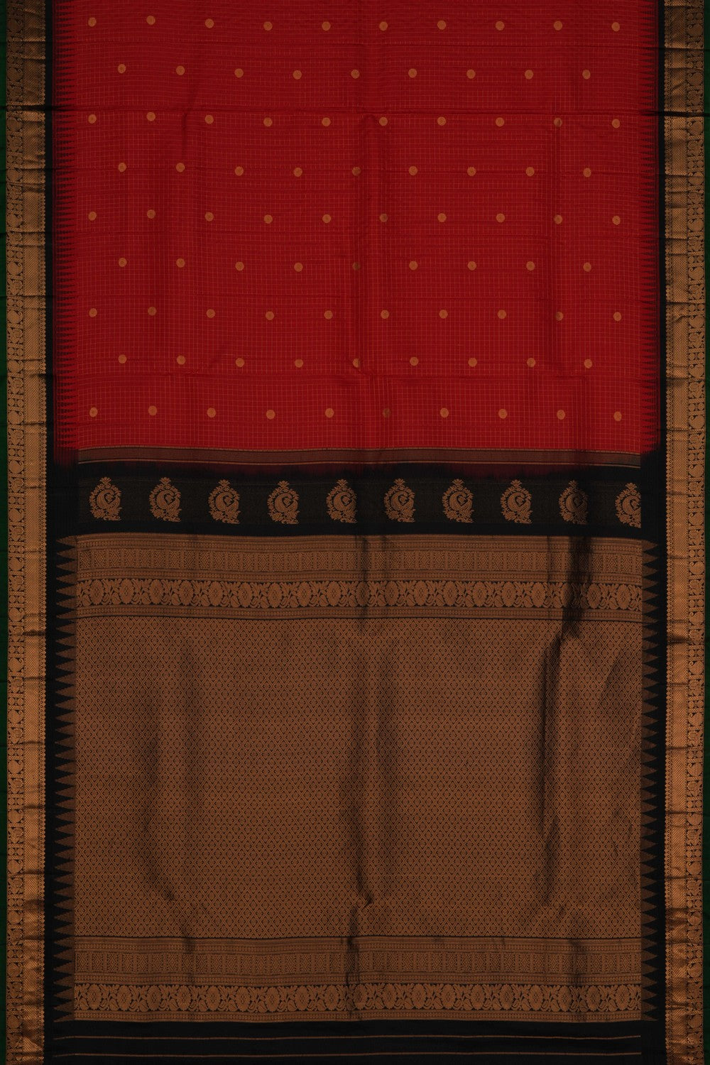 Gadwal Silk Red Saree