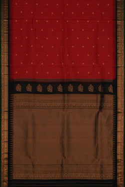 Image of Gadwal Silk Red Saree
