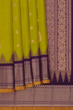 Image of Gadwal Silk Spring Green Saree