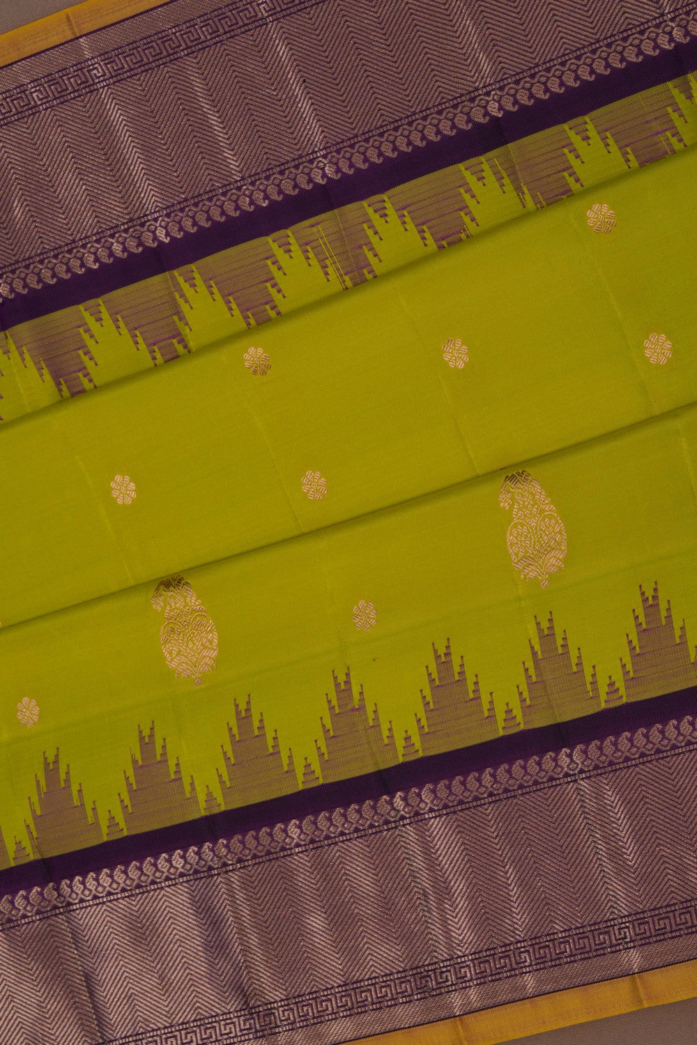 Gadwal Silk Spring Green Saree