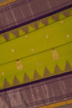 Image of Gadwal Silk Spring Green Saree