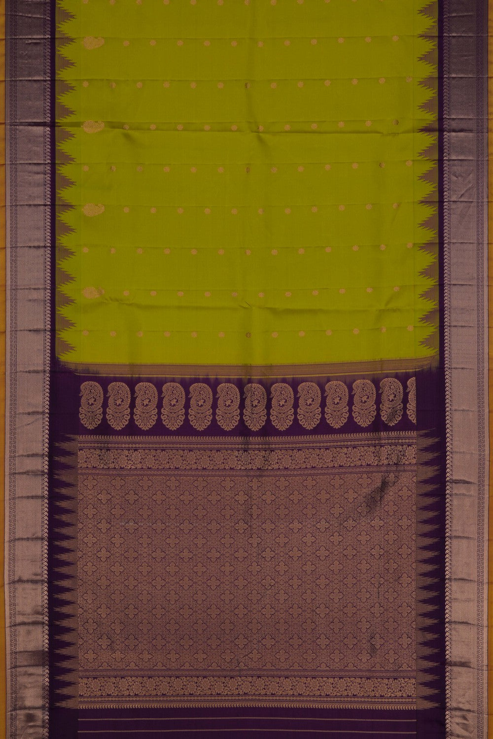 Gadwal Silk Spring Green Saree