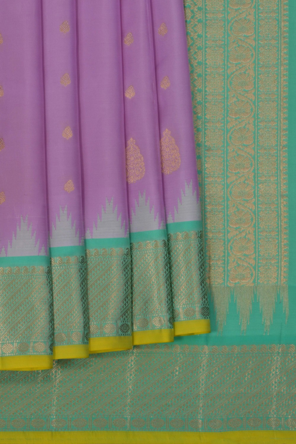 Image of Gadwal Silk Lavender Purple Saree