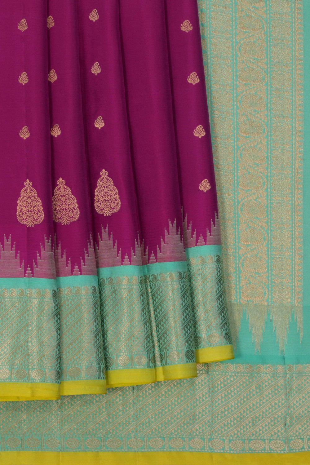Image of Gadwal Silk Magante Pink Saree