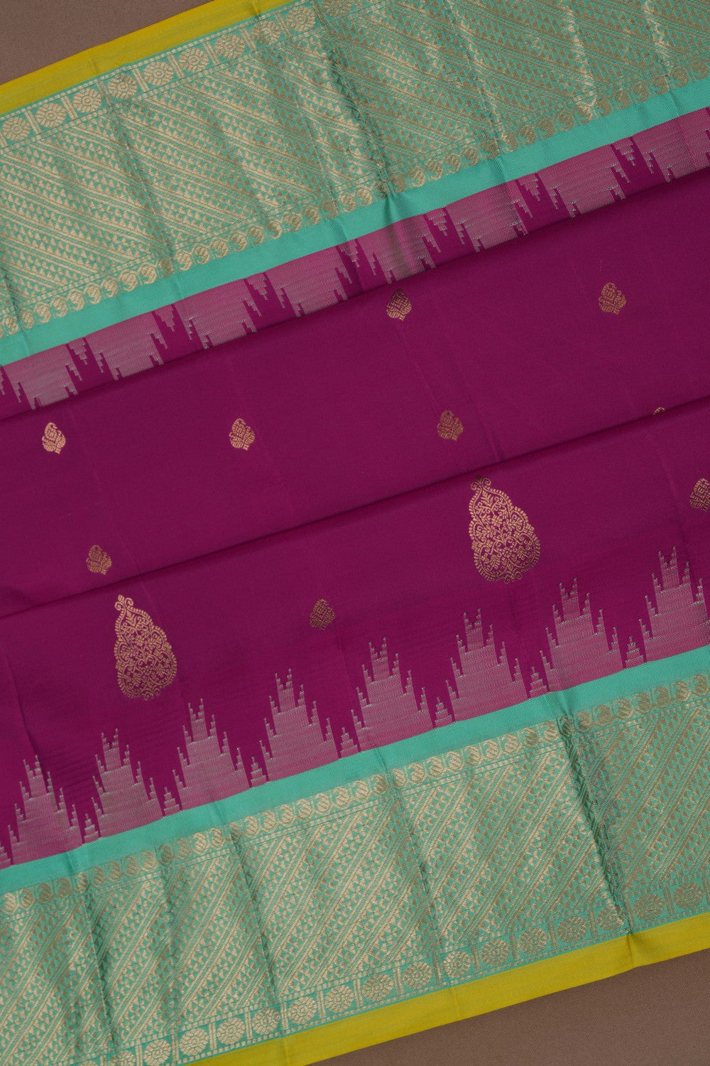 Gadwal Silk Magante Pink Saree