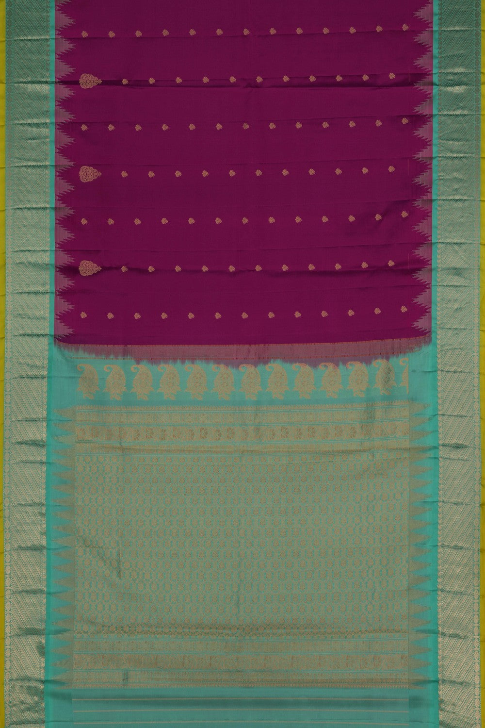 Gadwal Silk Magante Pink Saree