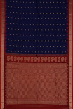 Image of Gadwal Silk Indigo Blue Saree