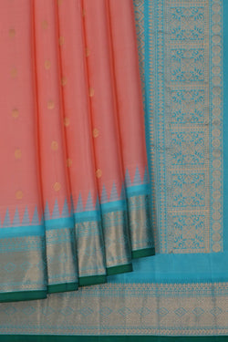 Image of Gadwal Silk Pink Saree