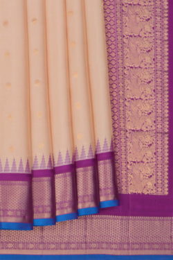 Image of Gadwal Silk Beige Saree