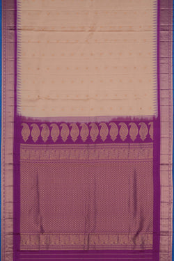 Image of Gadwal Silk Beige Saree