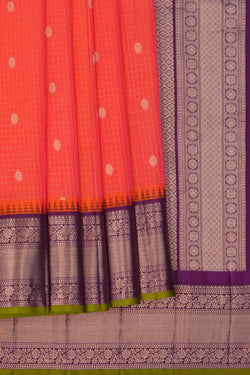 Image of Gadwal Silk Fuchsia Pink Saree