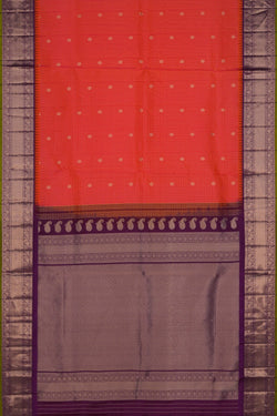Image of Gadwal Silk Fuchsia Pink Saree