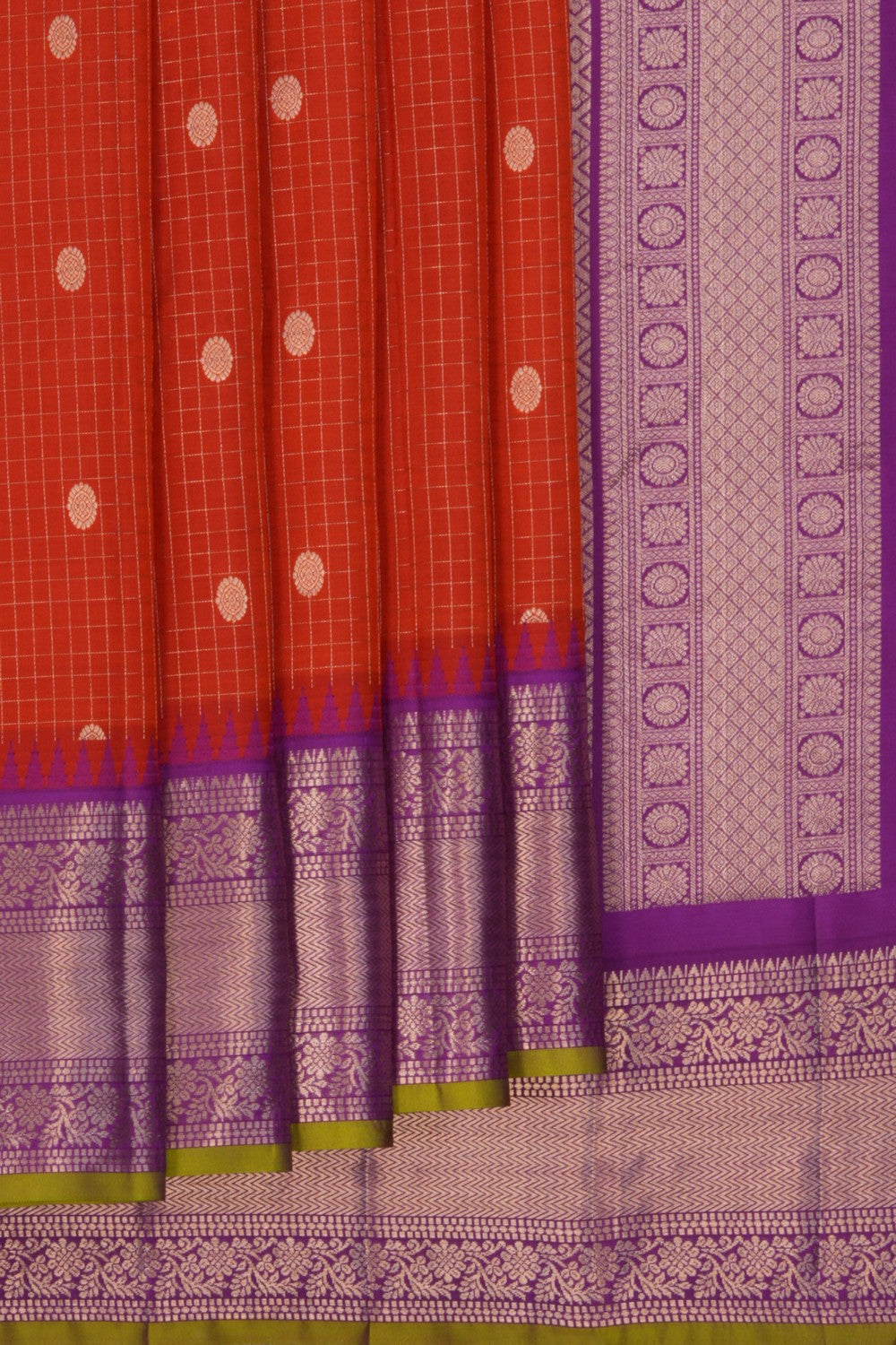 Gadwal Silk Red Saree